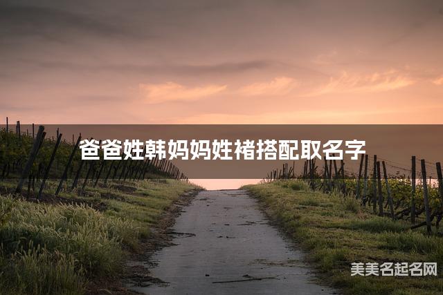 爸爸姓韩妈妈姓褚搭配取名字