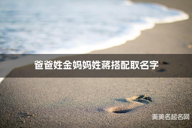 爸爸姓金妈妈姓蒋搭配取名字