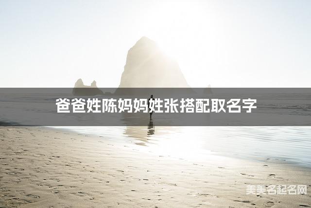 爸爸姓陈妈妈姓张搭配取名字