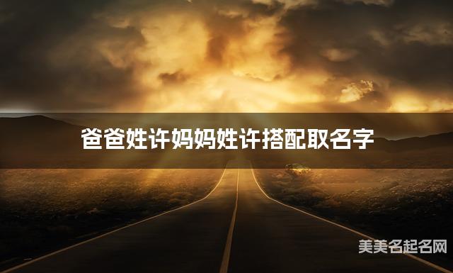 爸爸姓许妈妈姓许搭配取名字