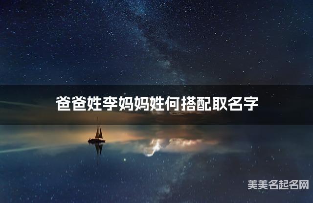 爸爸姓李妈妈姓何搭配取名字