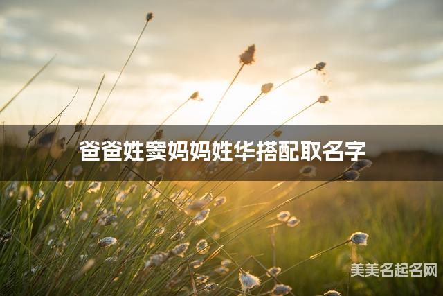 爸爸姓窦妈妈姓华搭配取名字