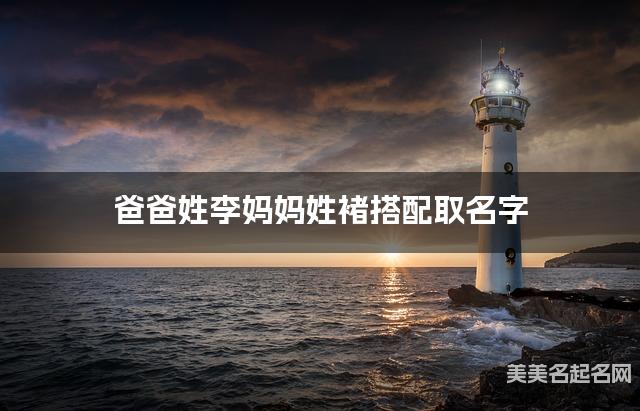 爸爸姓李妈妈姓褚搭配取名字