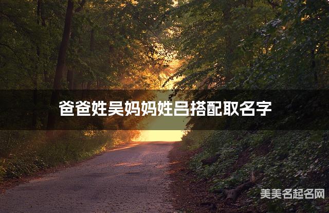 爸爸姓吴妈妈姓吕搭配取名字