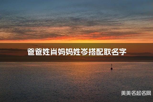 爸爸姓肖妈妈姓岑搭配取名字