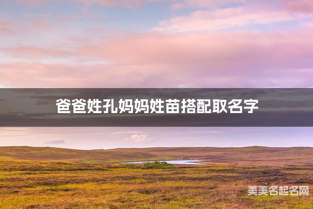 爸爸姓孔妈妈姓苗搭配取名字