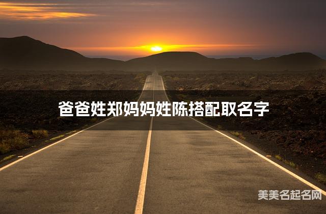 爸爸姓郑妈妈姓陈搭配取名字