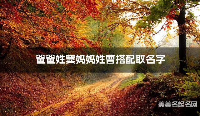 爸爸姓窦妈妈姓曹搭配取名字