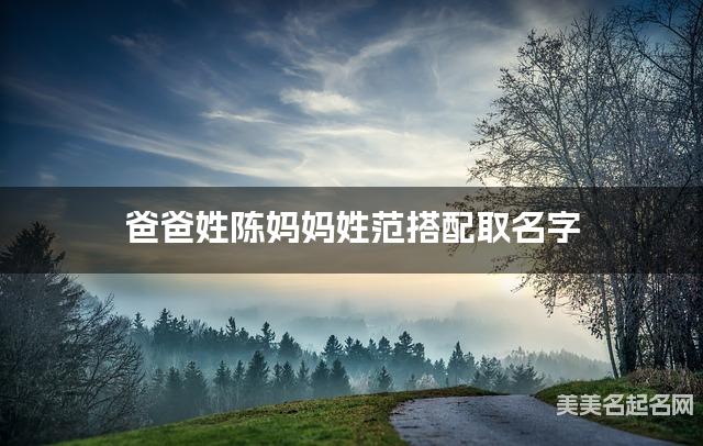 爸爸姓陈妈妈姓范搭配取名字