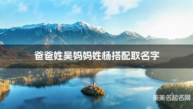 爸爸姓吴妈妈姓杨搭配取名字