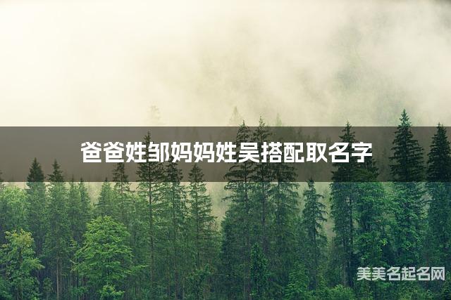 爸爸姓邹妈妈姓吴搭配取名字