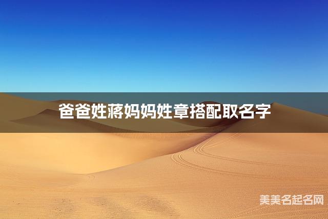 爸爸姓蒋妈妈姓章搭配取名字