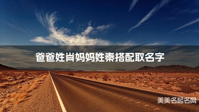 爸爸姓肖妈妈姓秦搭配取名字