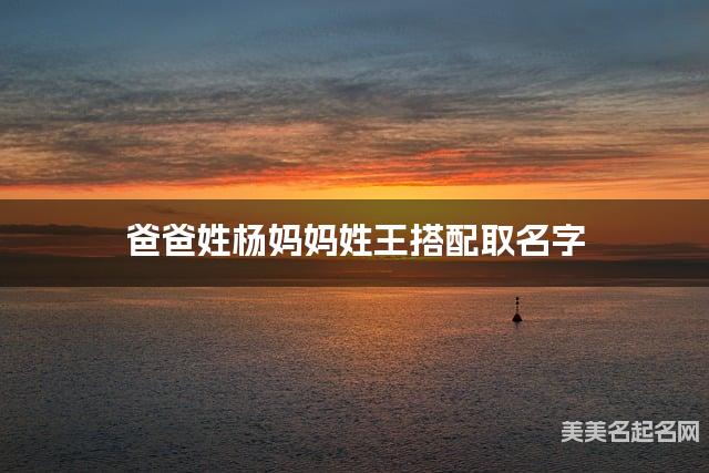 爸爸姓杨妈妈姓王搭配取名字