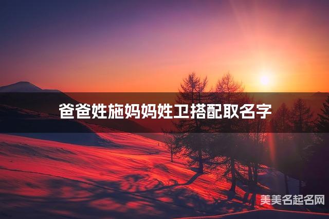 爸爸姓施妈妈姓卫搭配取名字