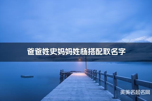 爸爸姓史妈妈姓杨搭配取名字