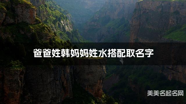 爸爸姓韩妈妈姓水搭配取名字