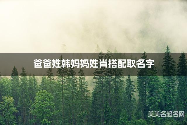 爸爸姓韩妈妈姓肖搭配取名字