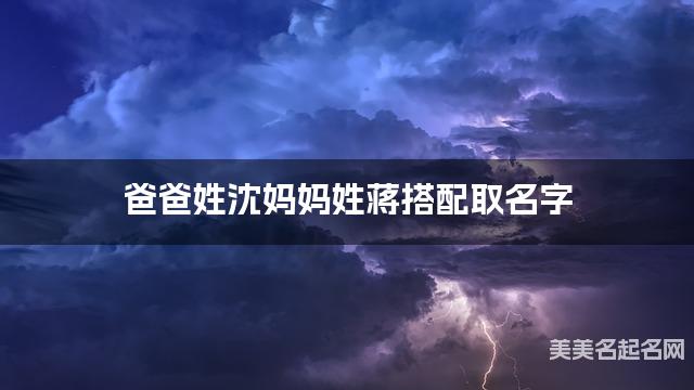 爸爸姓沈妈妈姓蒋搭配取名字