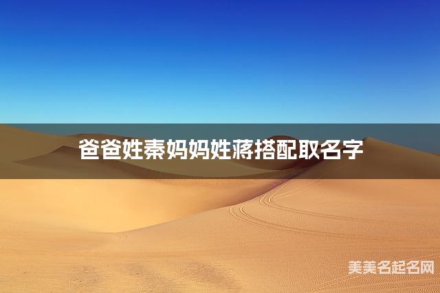 爸爸姓秦妈妈姓蒋搭配取名字