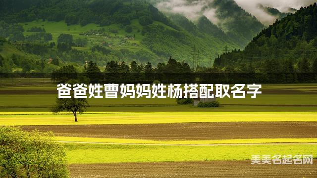 爸爸姓曹妈妈姓杨搭配取名字