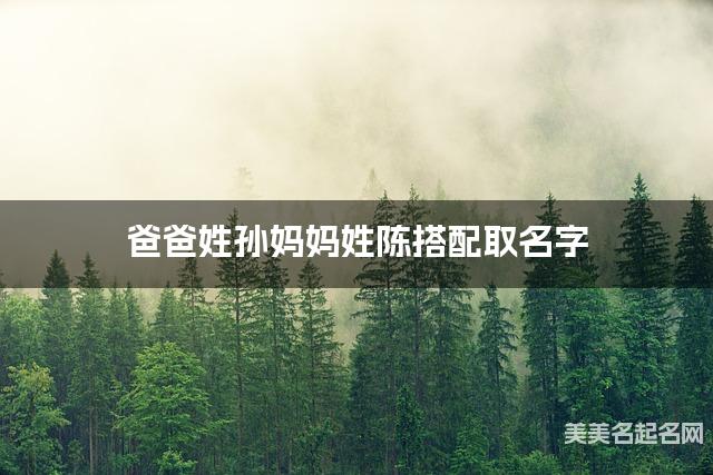 爸爸姓孙妈妈姓陈搭配取名字