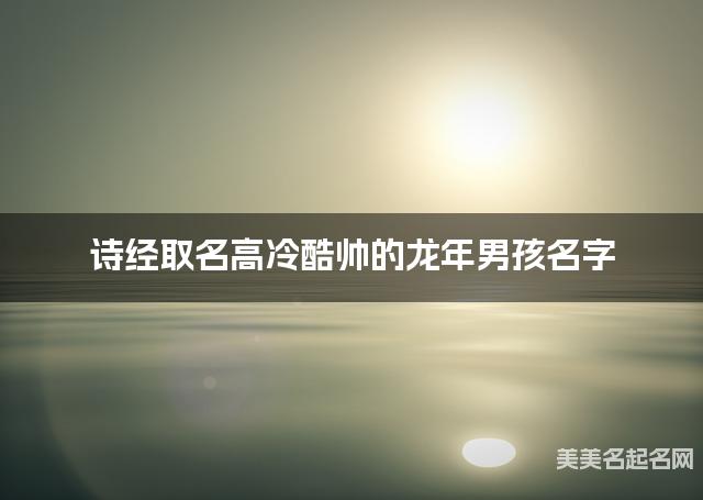 诗经取名高冷酷帅的龙年男孩名字 诗经取名高冷酷帅的龙年男孩名字