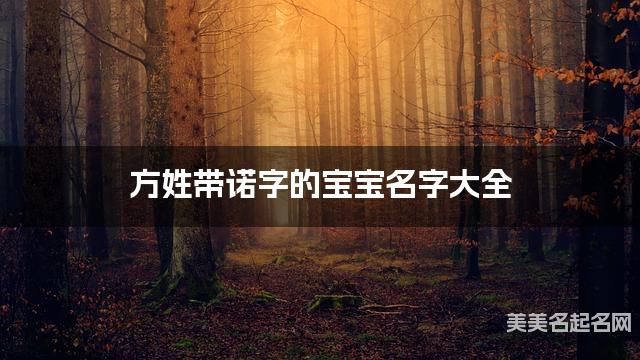 方姓带诺字的宝宝名字大全 方姓带诺字的宝宝名字大全