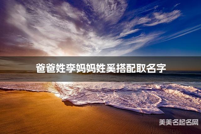 爸爸姓李妈妈姓奚搭配取名字