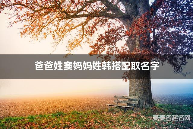 爸爸姓窦妈妈姓韩搭配取名字