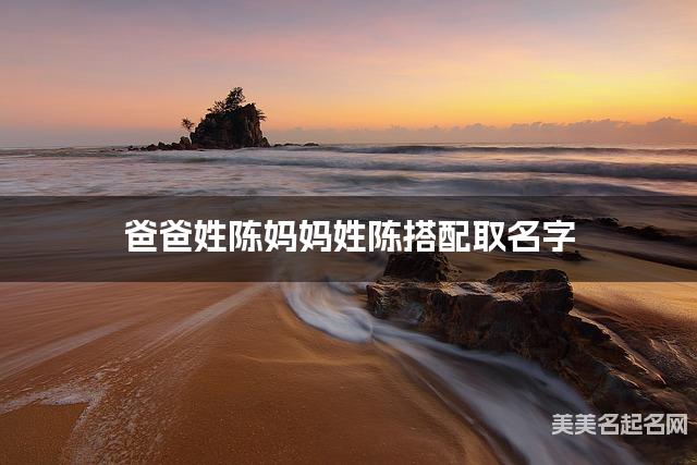 爸爸姓陈妈妈姓陈搭配取名字