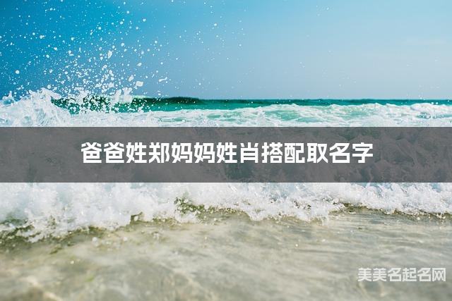 爸爸姓郑妈妈姓肖搭配取名字