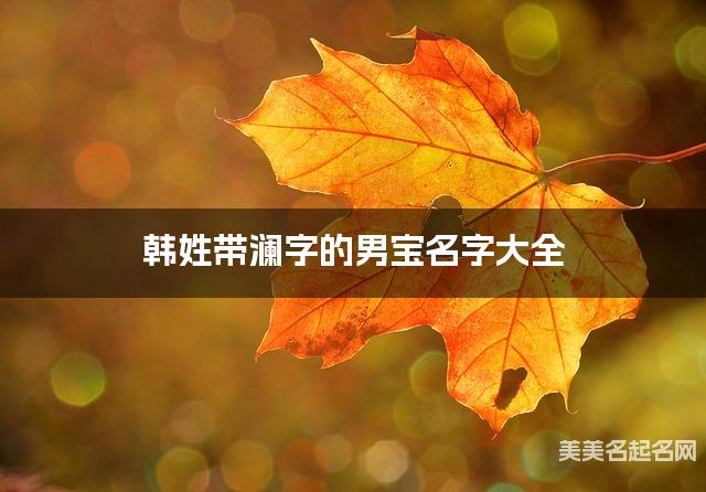 韩姓带澜字的男宝名字大全 韩姓带澜字的男宝名字大全