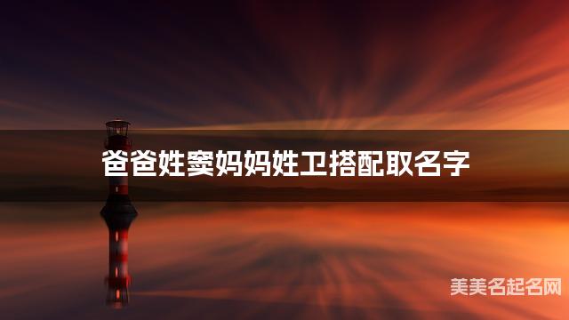 爸爸姓窦妈妈姓卫搭配取名字