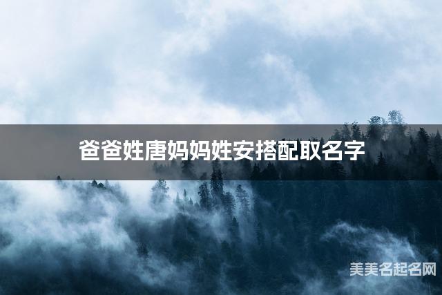 爸爸姓唐妈妈姓安搭配取名字