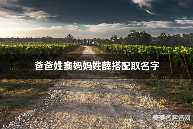 爸爸姓窦妈妈姓薛搭配取名字