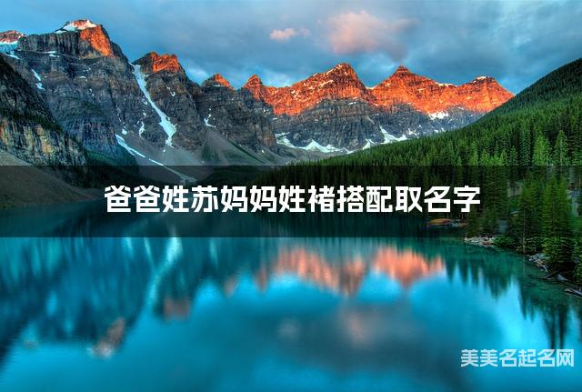 爸爸姓苏妈妈姓褚搭配取名字