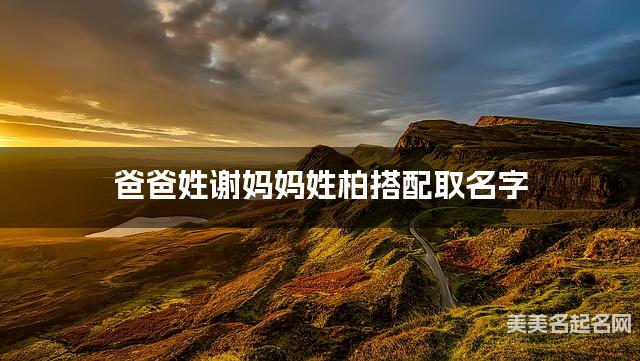 爸爸姓谢妈妈姓柏搭配取名字