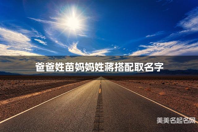 爸爸姓苗妈妈姓蒋搭配取名字