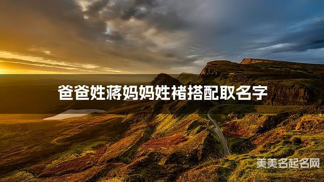 爸爸姓蒋妈妈姓褚搭配取名字