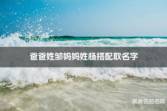 爸爸姓邹妈妈姓杨搭配取名字