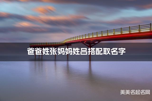 爸爸姓张妈妈姓吕搭配取名字