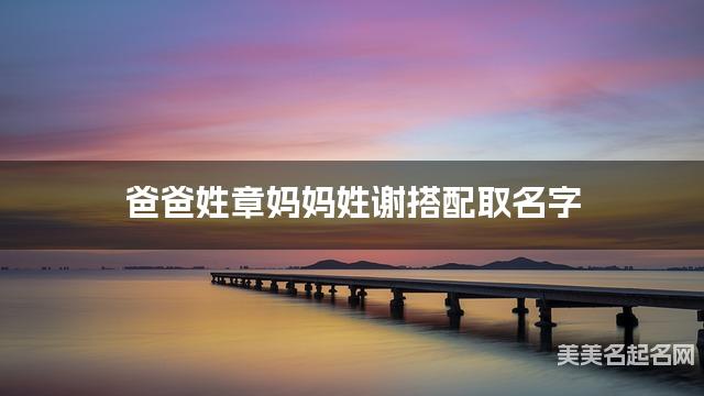 爸爸姓章妈妈姓谢搭配取名字