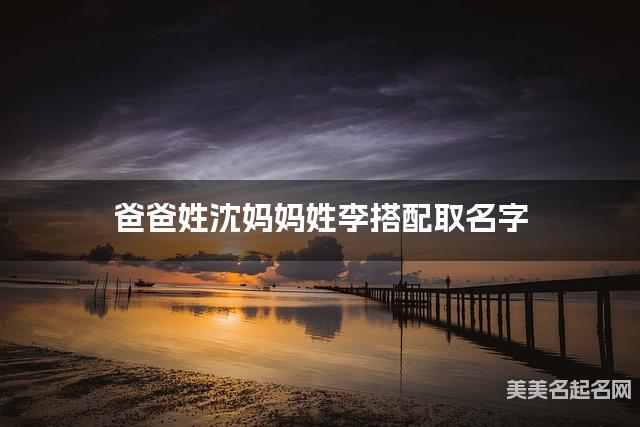 爸爸姓沈妈妈姓李搭配取名字