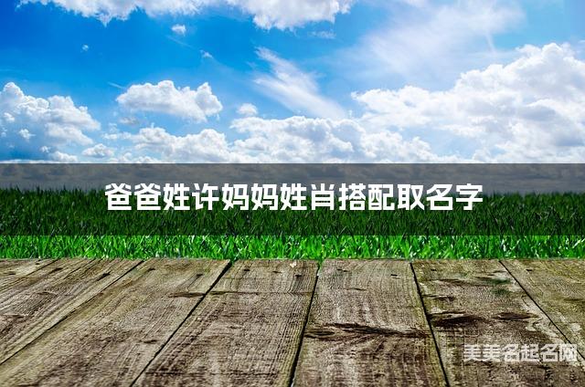 爸爸姓许妈妈姓肖搭配取名字