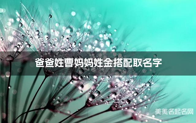 爸爸姓曹妈妈姓金搭配取名字