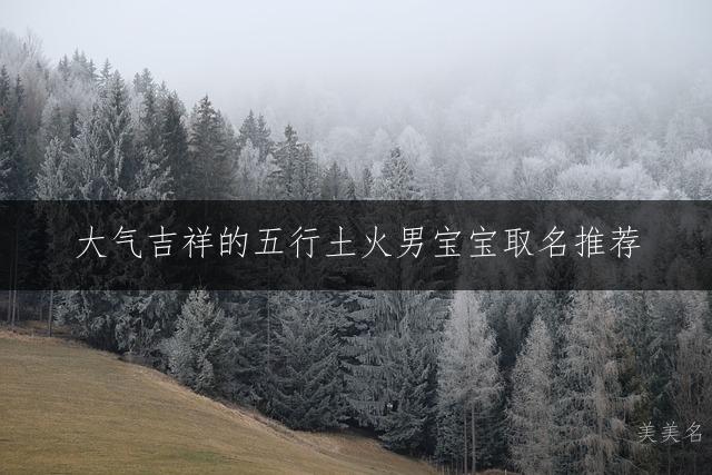 大气吉祥的五行土火男宝宝取名推荐