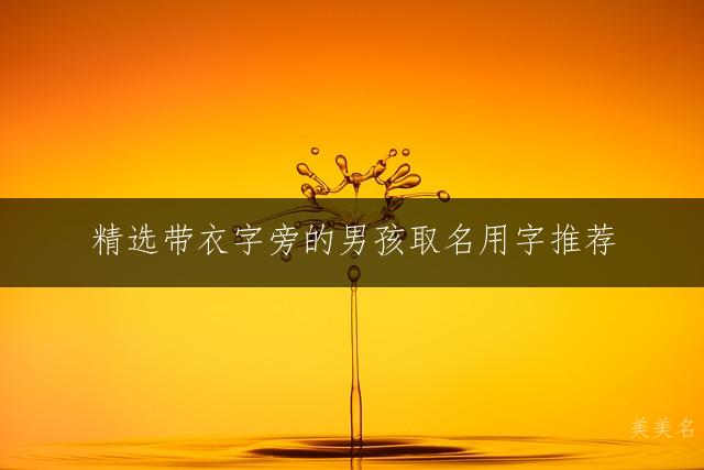 精选带衣字旁的男孩取名用字推荐