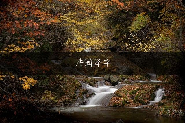 浩瀚泽宇,带三点水的男孩名字